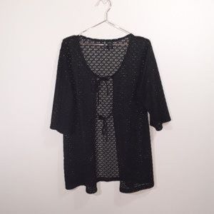 Anne Cole Woman black open weave beach cov…